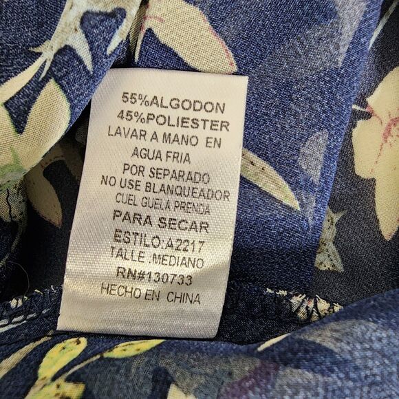 Umgee Womens Swim Coverup Sz Medium Sheer Floral Blue Sleeveless Ties Mini Dress - Picture 10 of 10